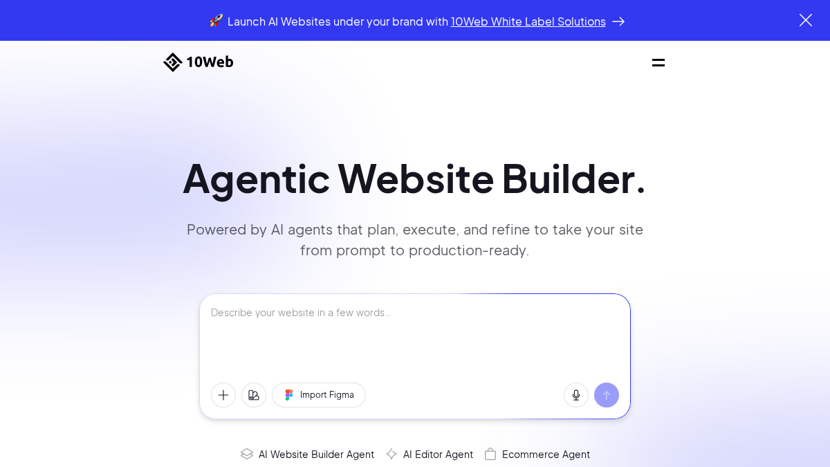 10web.io 官网首页截图
