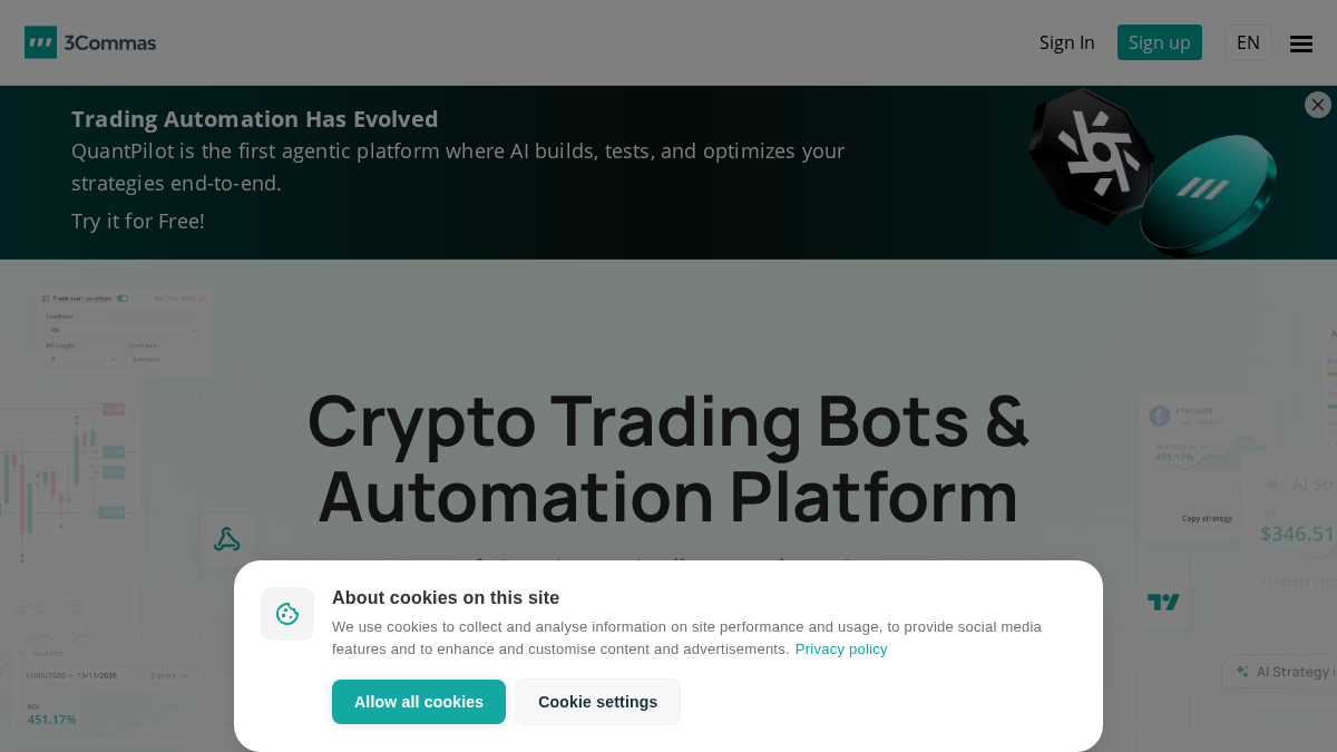 3commas.io 官网首页截图