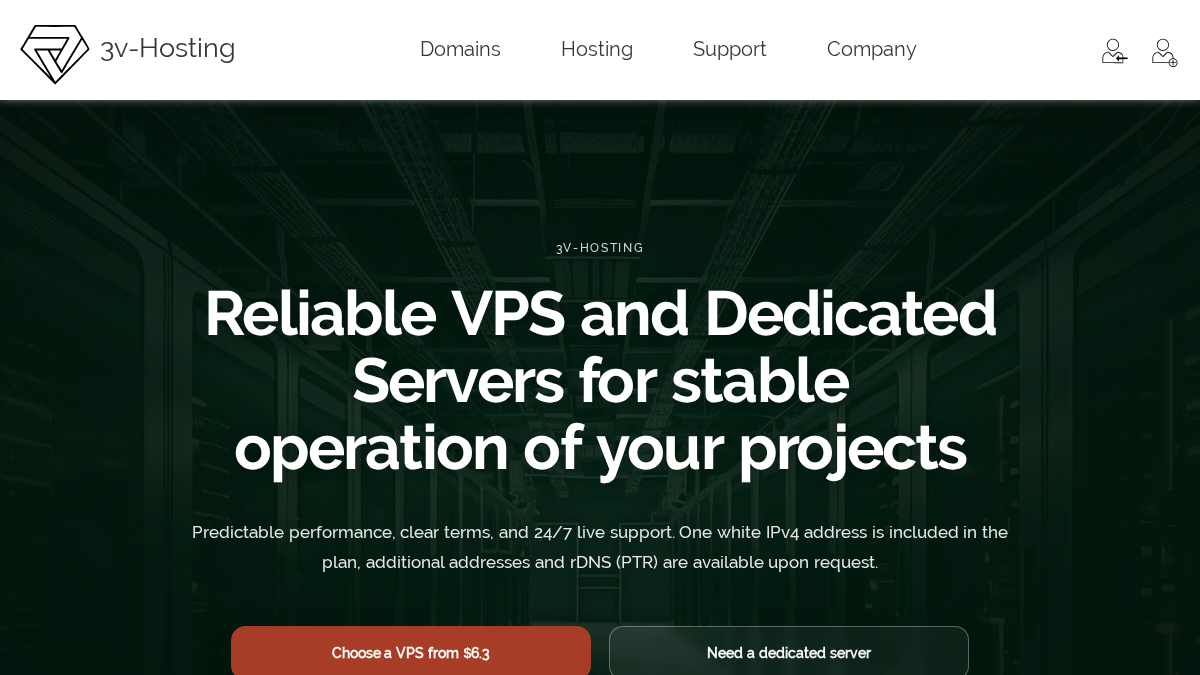 3v-host.com 官网首页截图