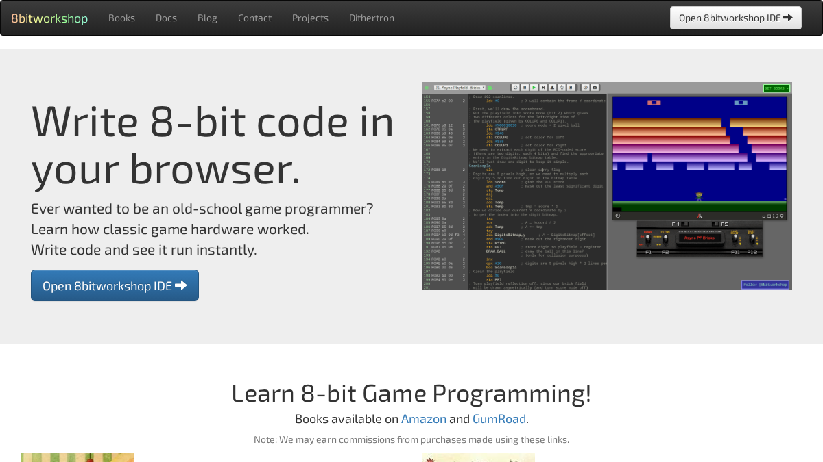 8bitworkshop.com 官网首页截图