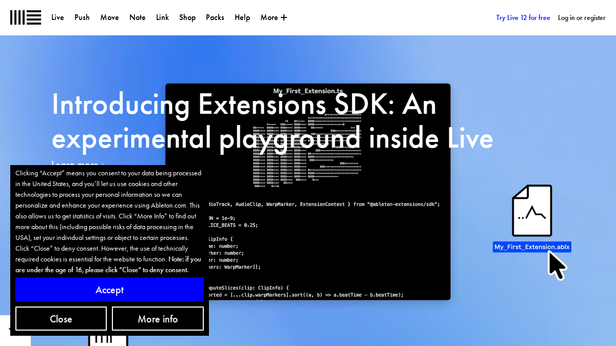 ableton.com 官网首页截图