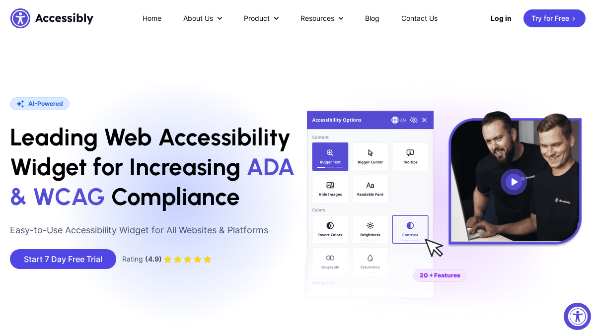 accessiblyapp.com 官网首页截图