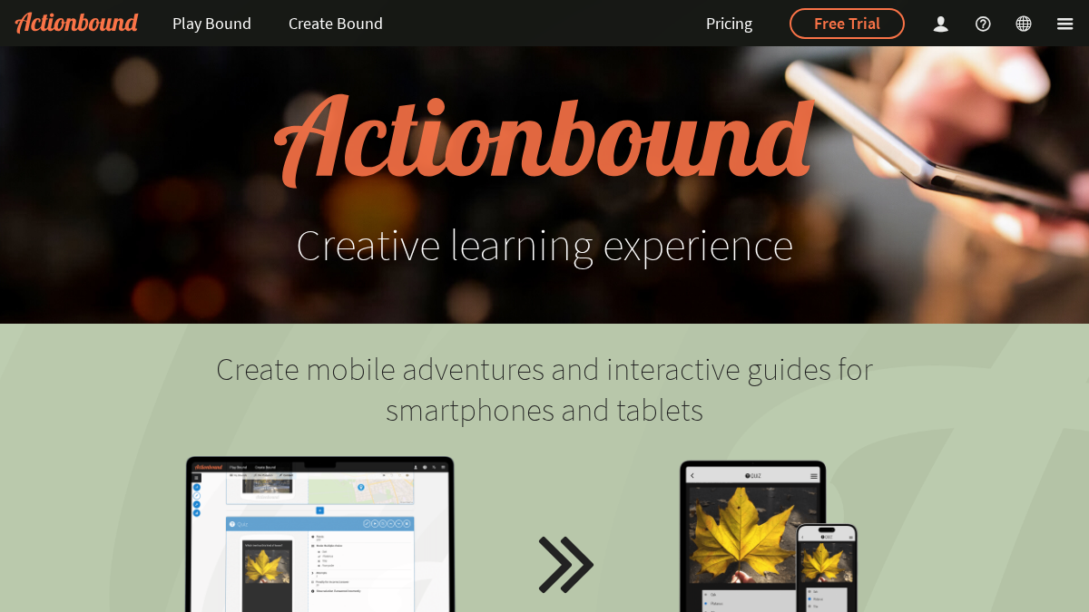 actionbound.com 官网首页截图