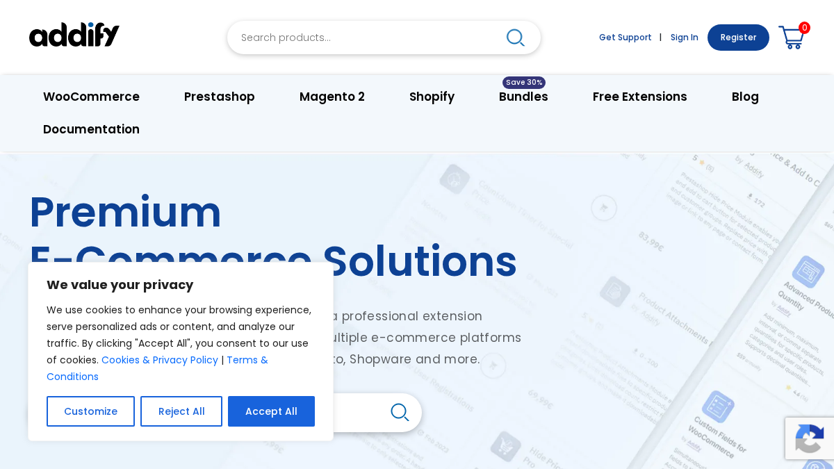 addify.store 官网首页截图