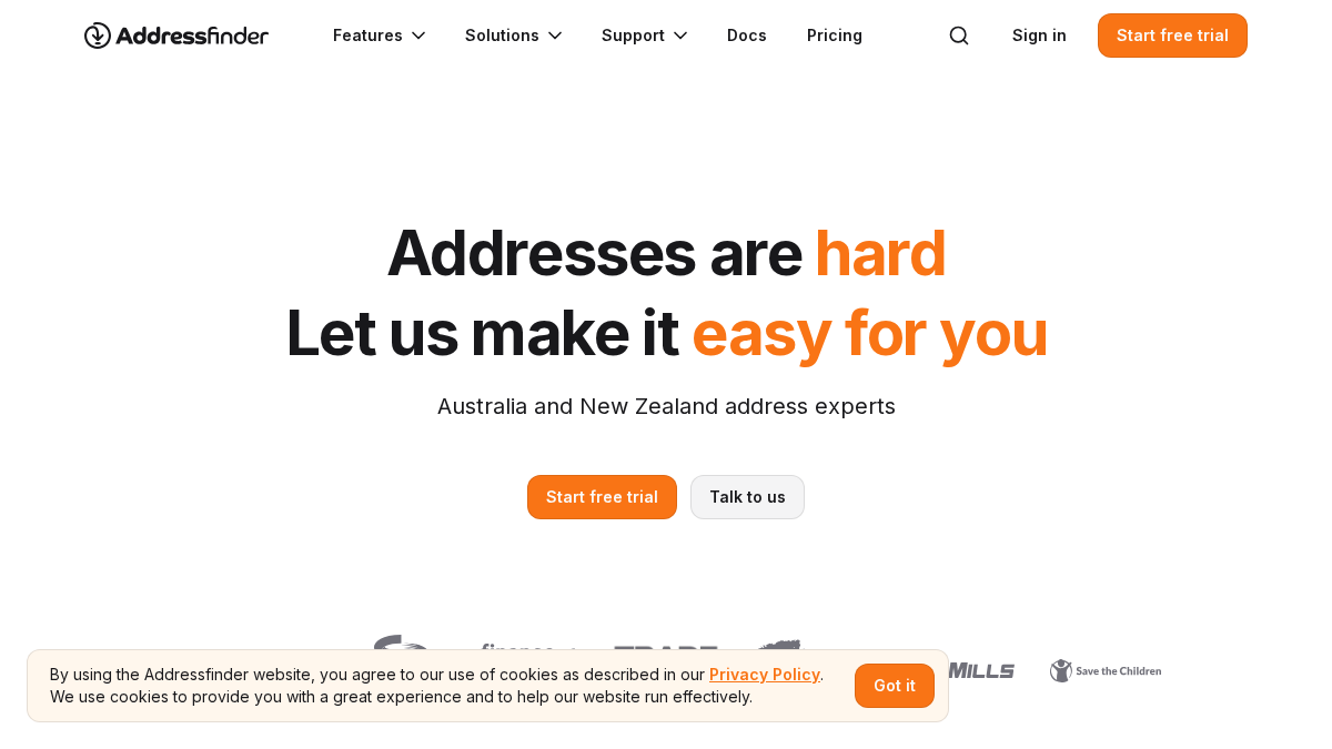 addressfinder.com 官网首页截图