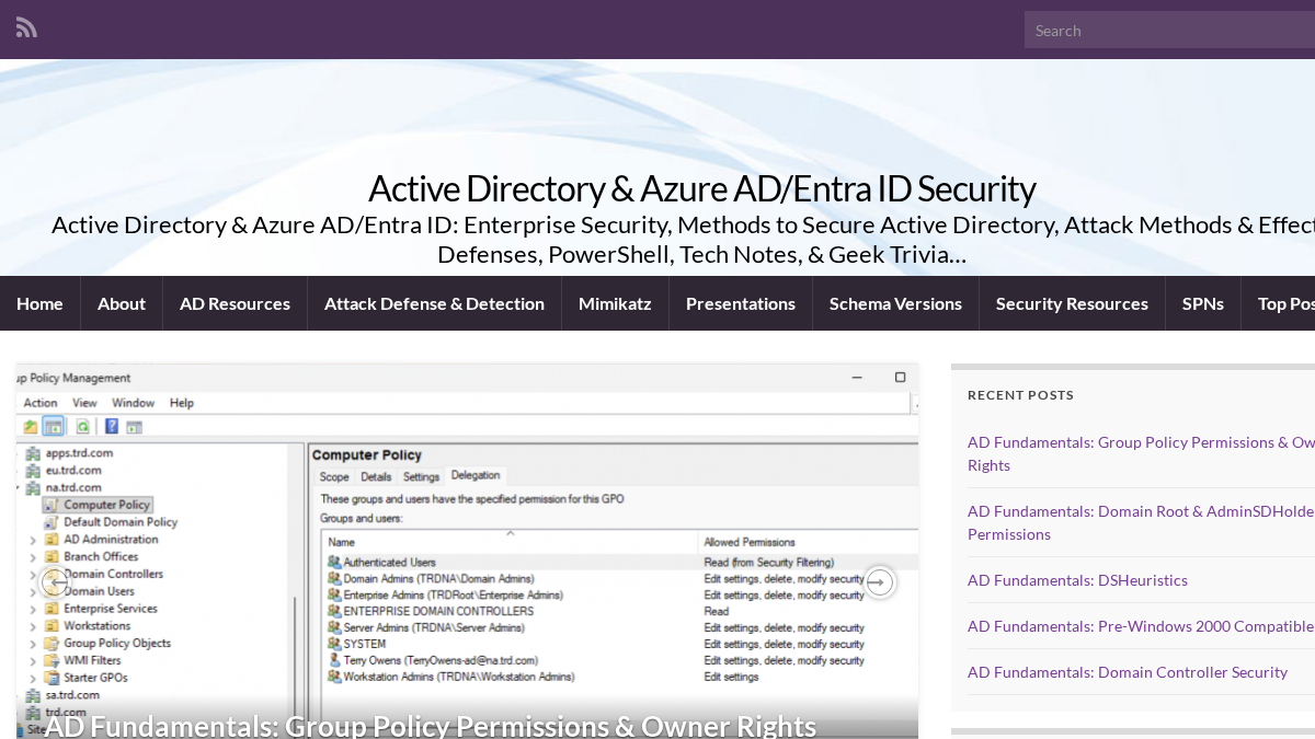 adsecurity.org 官网首页截图