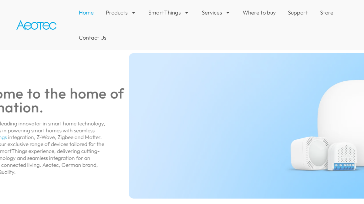 aeotec.com 官网首页截图