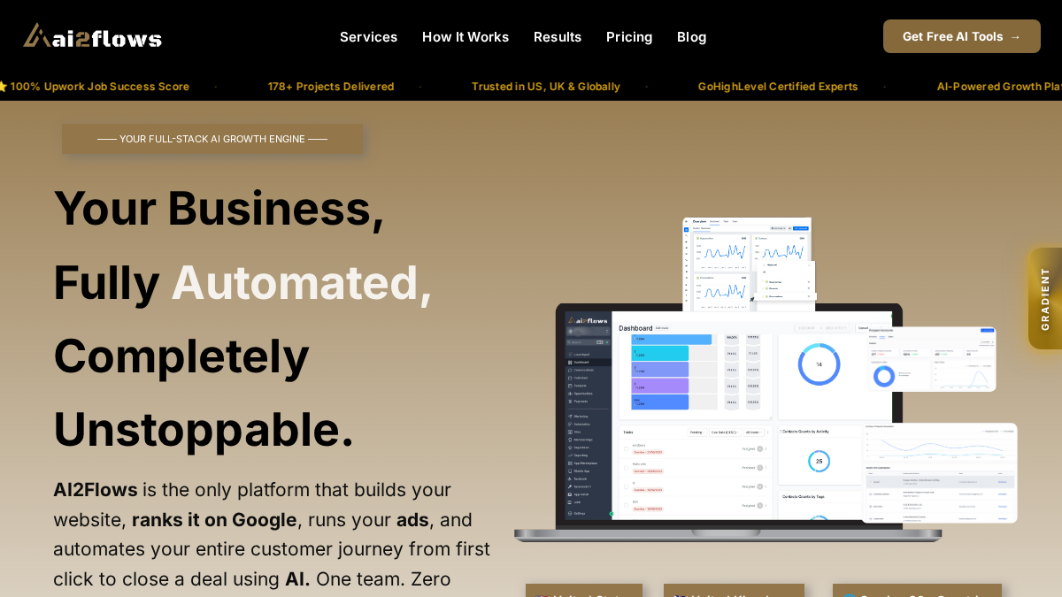 ai2flows.com 官网首页截图
