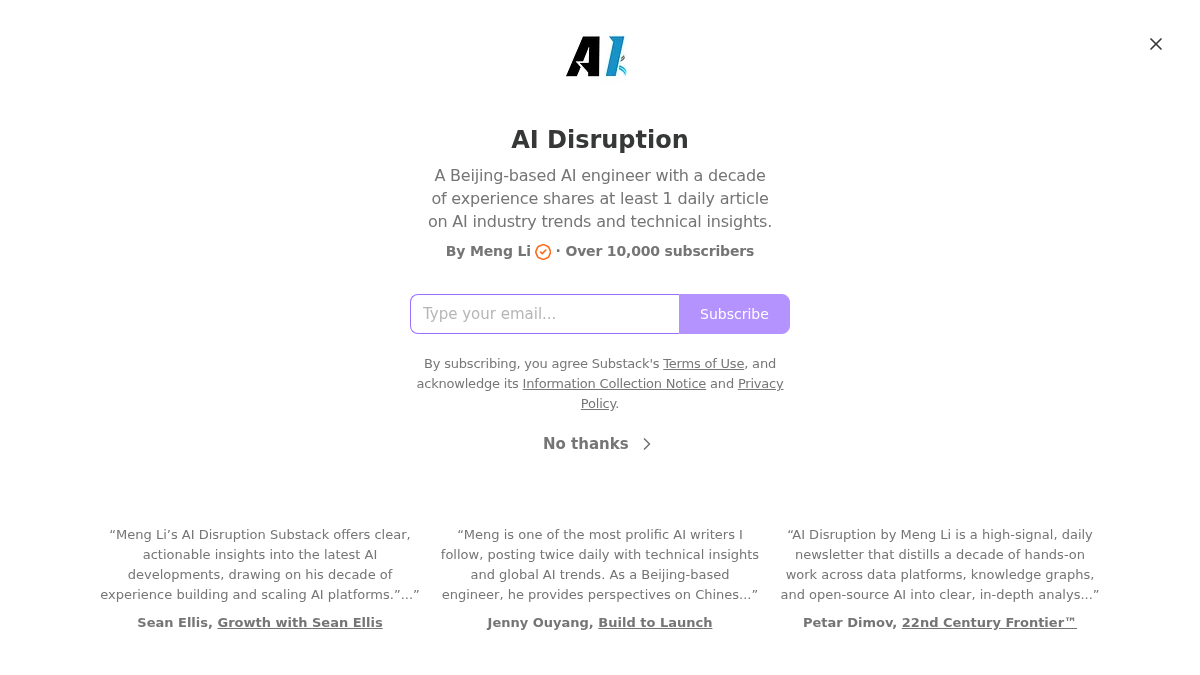 aidisruption.ai 官网首页截图