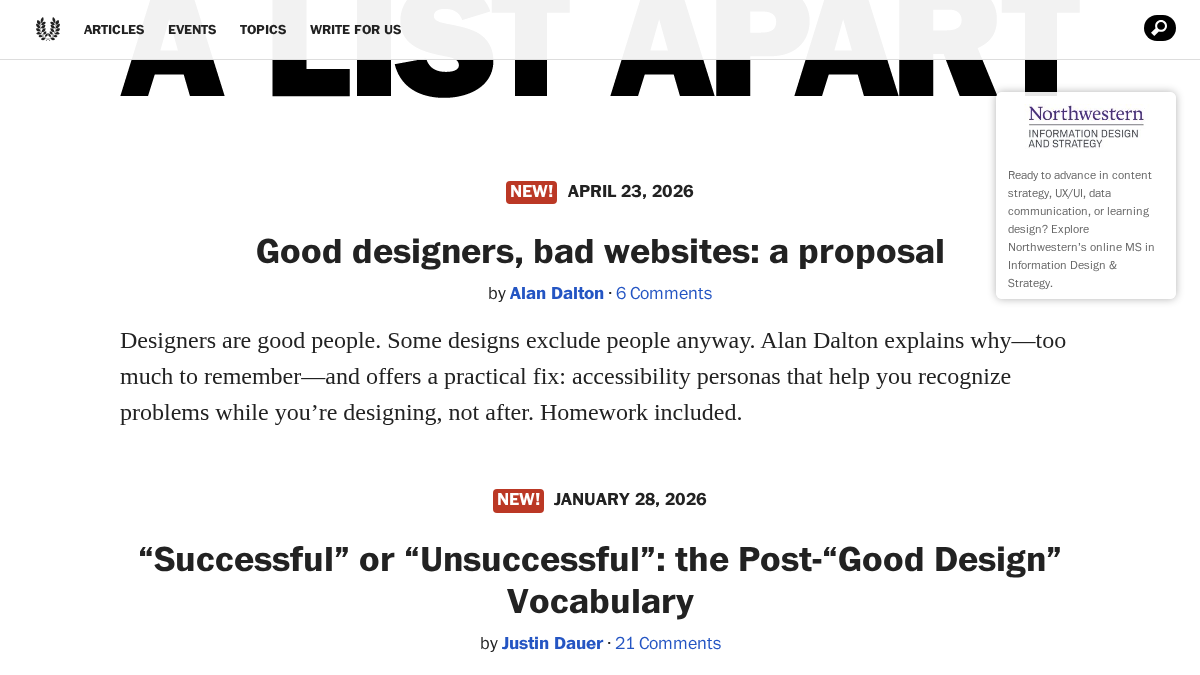 alistapart.com 官网首页截图