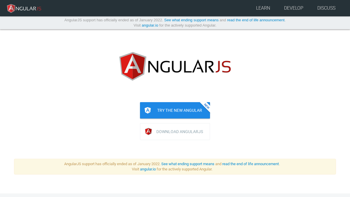 angularjs.org 官网首页截图