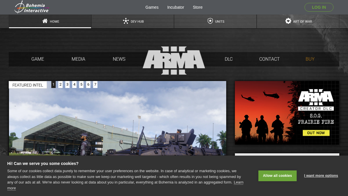 arma3.com 官网首页截图
