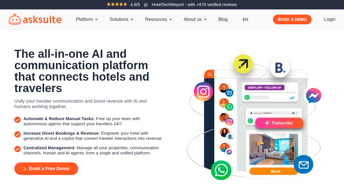 asksuite.com 官网首页截图