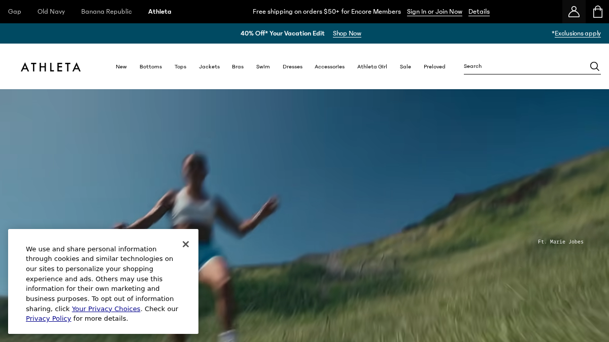athleta.com 官网首页截图