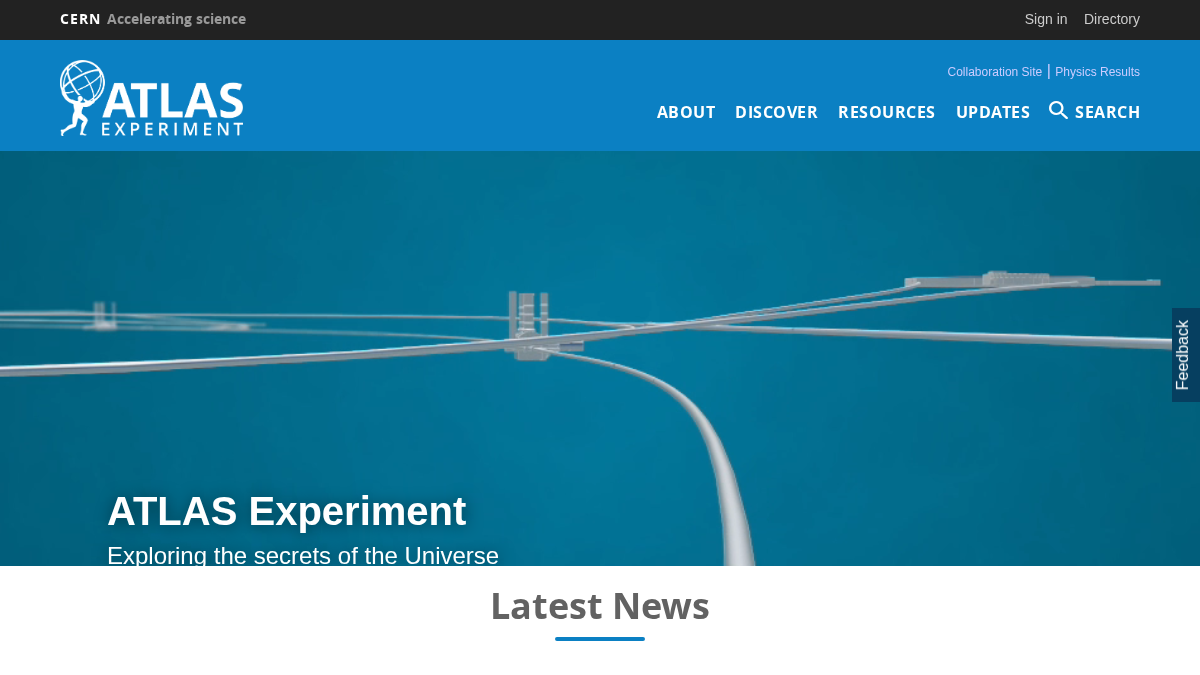 atlas.cern 官网首页截图