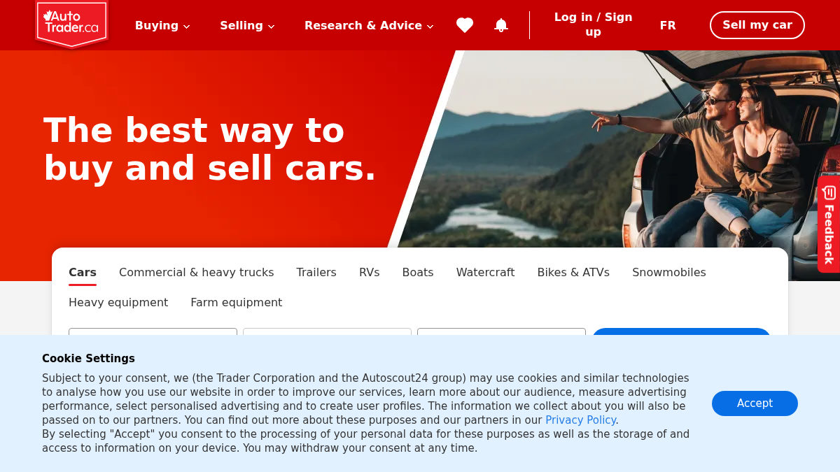 autotrader.ca 官网首页截图