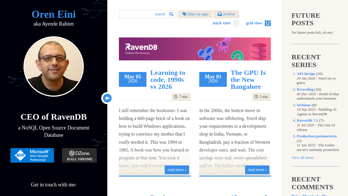 ayende.com 官网首页截图
