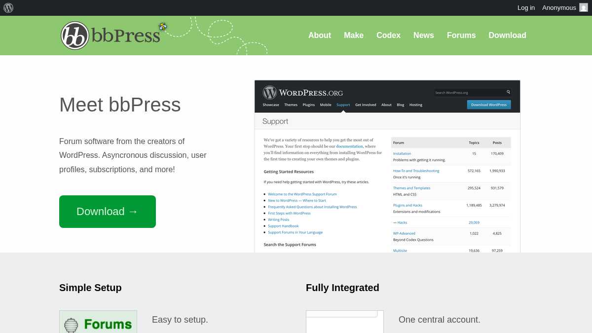 bbpress.org 官网首页截图