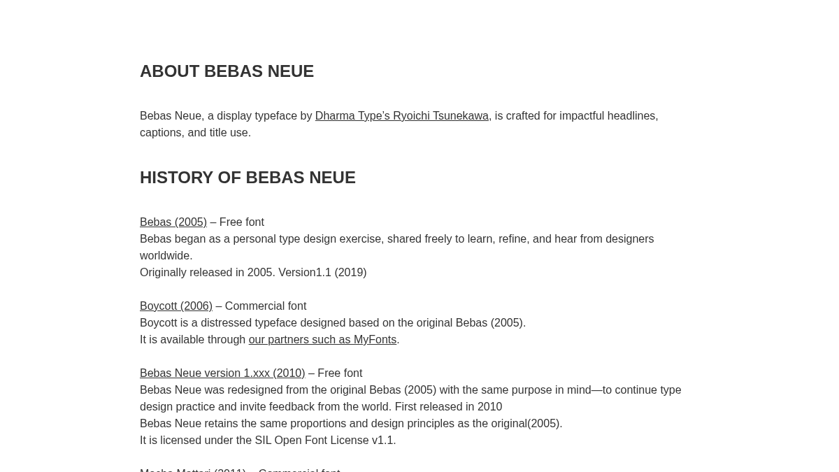 bebasneue.com 官网首页截图