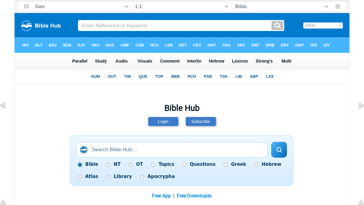 biblehub.com 官网首页截图