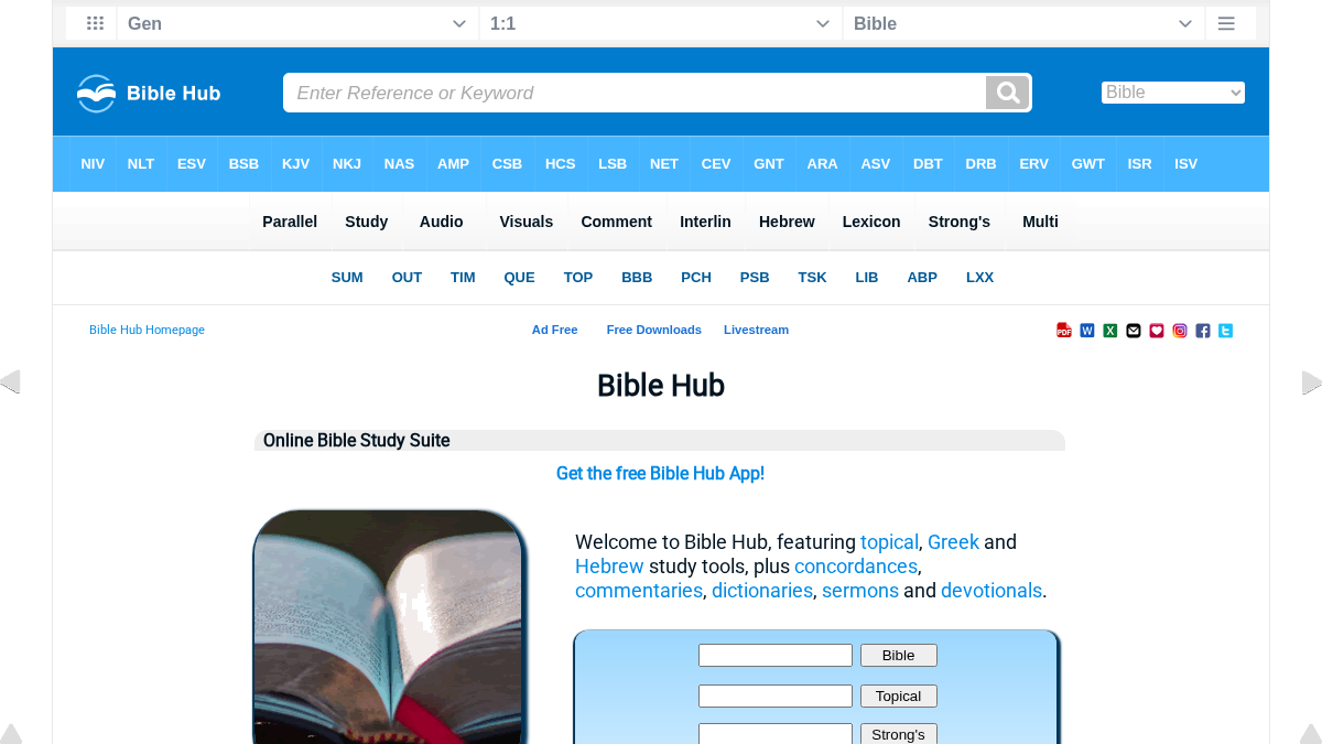 biblehub.org 官网首页截图