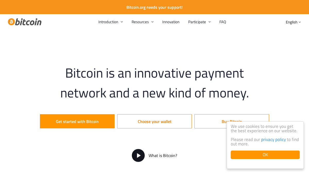 bitcoin.org 官网首页截图