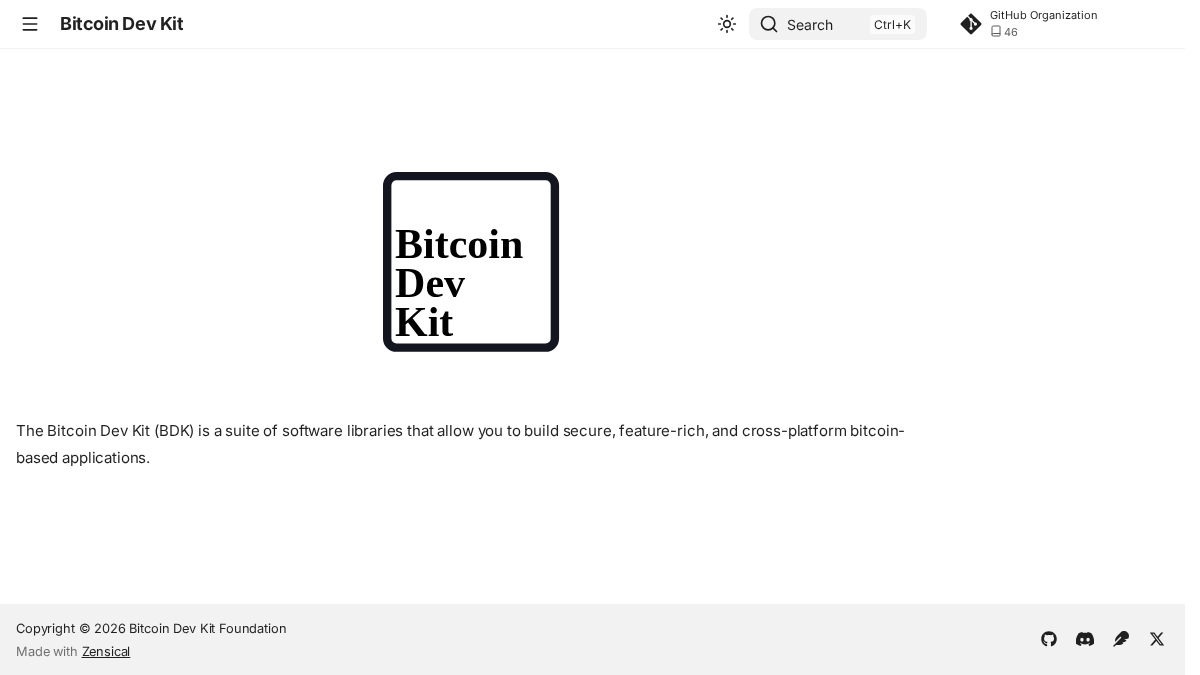bitcoindevkit.org 官网首页截图