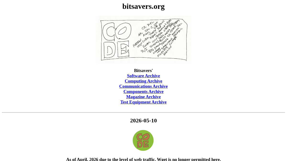 bitsavers.org 官网首页截图