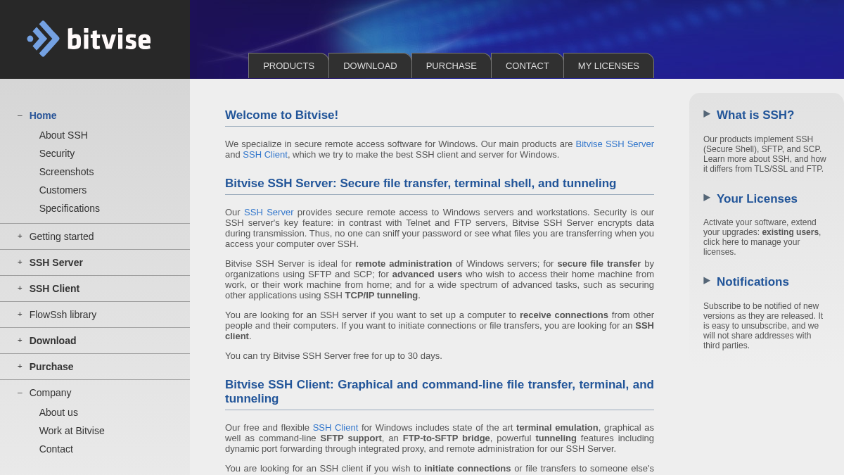 bitvise.com 官网首页截图