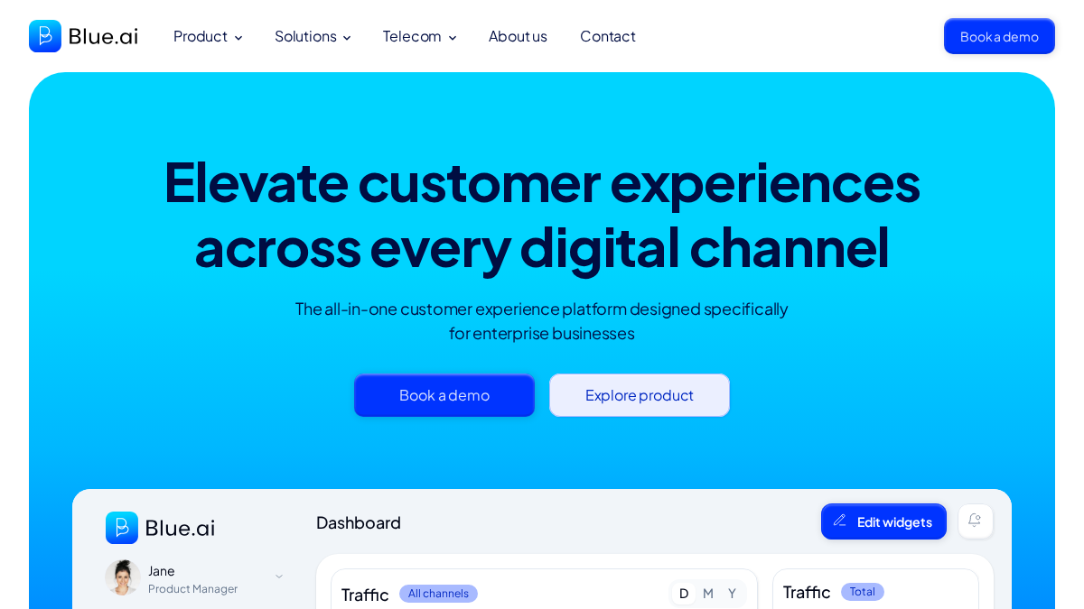 blue.ai 官网首页截图