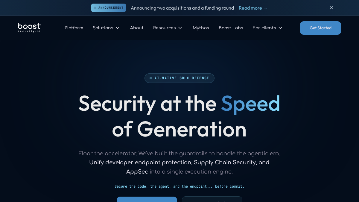 boostsecurity.io 官网首页截图