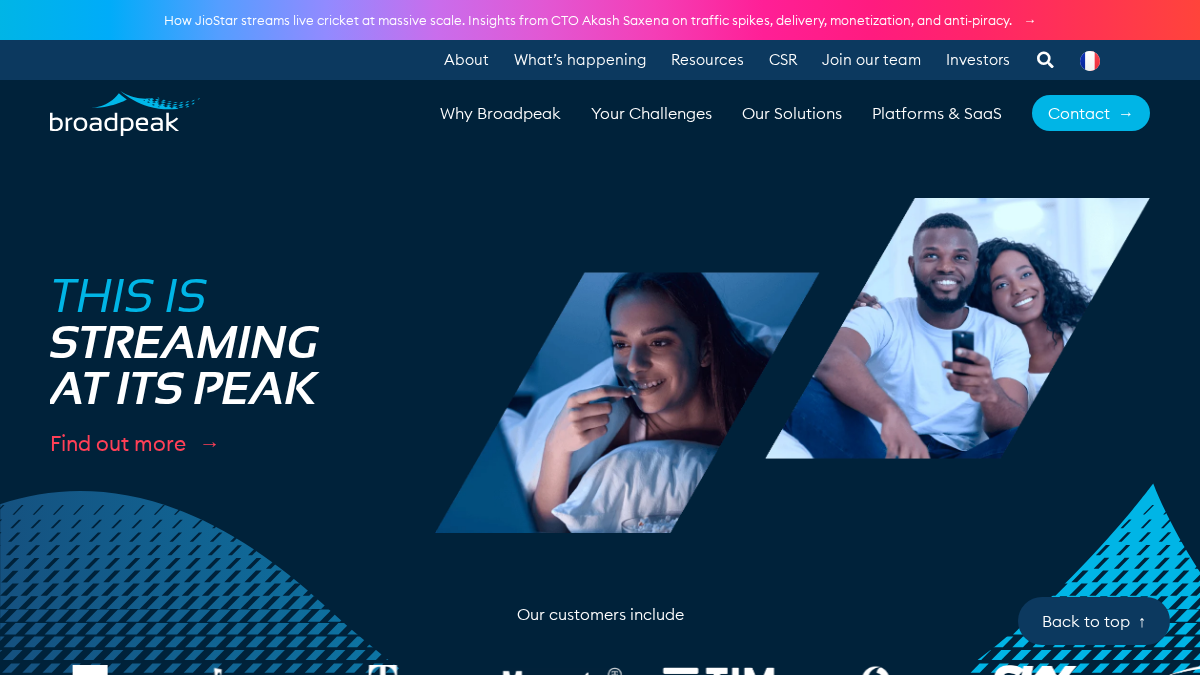 broadpeak.tv 官网首页截图