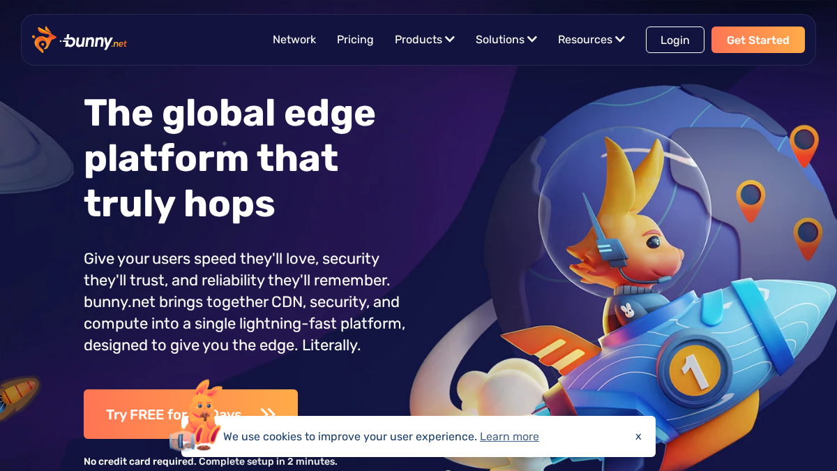 bunnycdn.com 官网首页截图