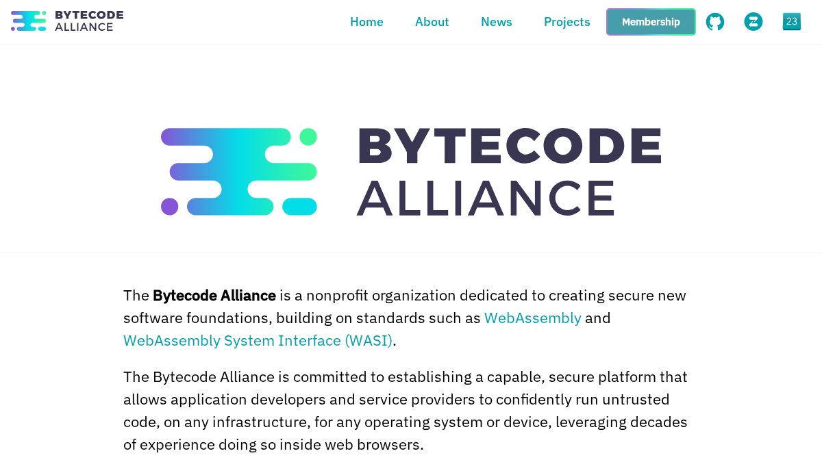 bytecodealliance.org 官网首页截图