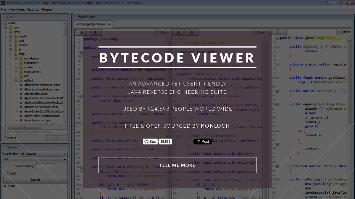 bytecodeviewer.com 官网首页截图