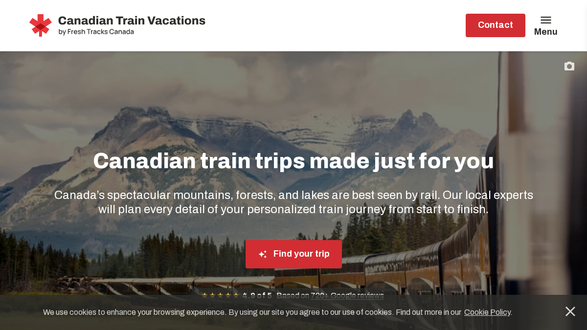 canadiantrainvacations.com 官网首页截图