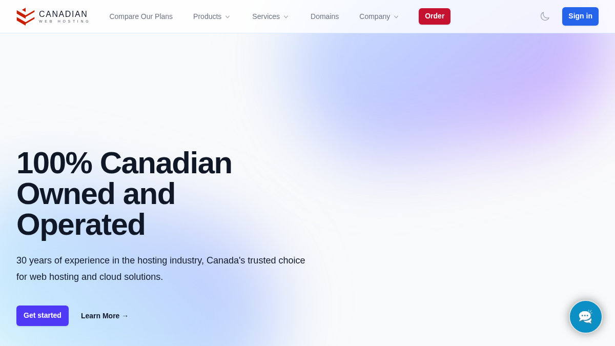 canadianwebhosting.com 官网首页截图