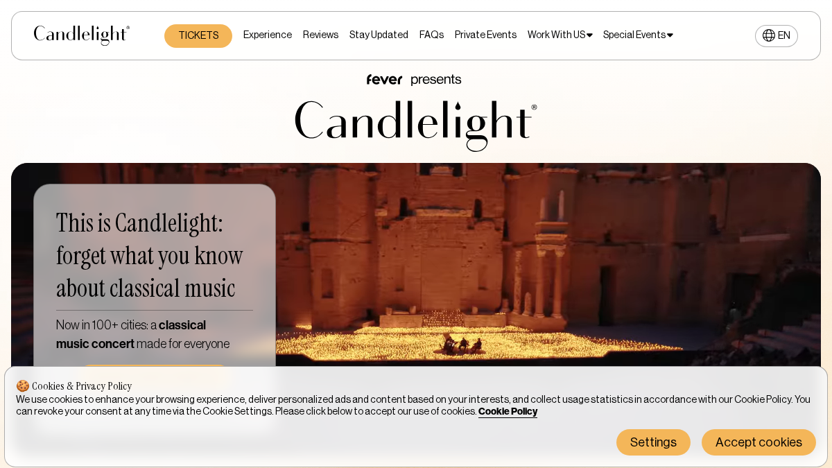 candlelightexperience.com 官网首页截图