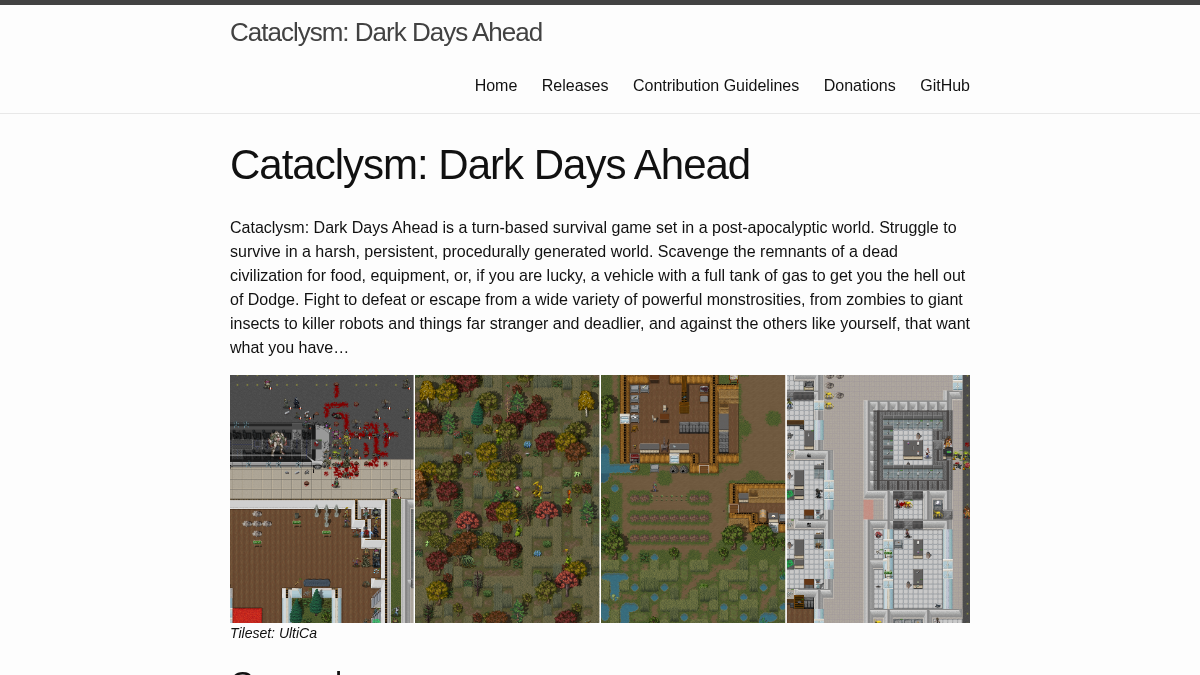 cataclysmdda.org 官网首页截图