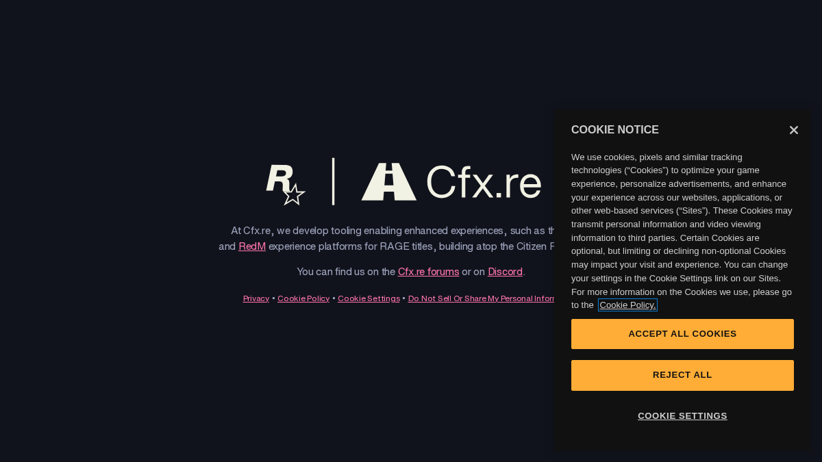 cfx.re 官网首页截图