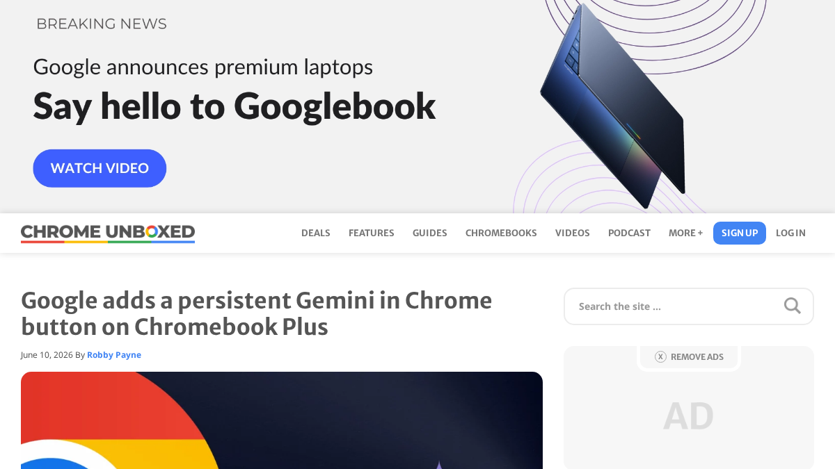 chromeunboxed.com 官网首页截图