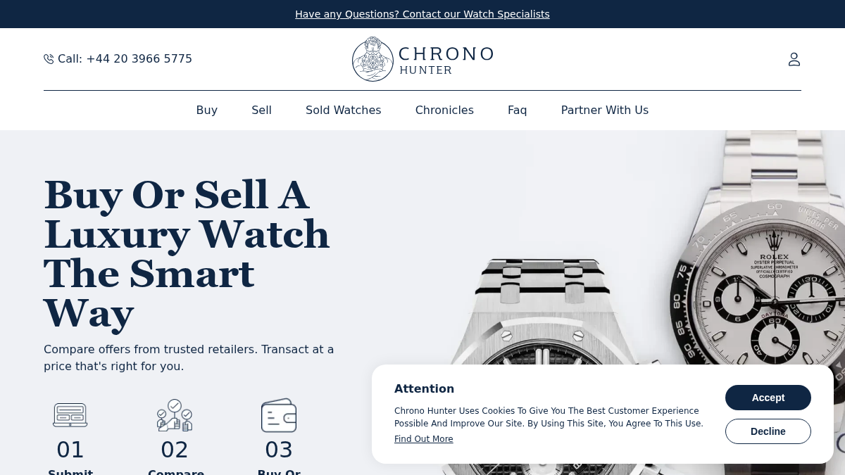chronohunter.com 官网首页截图