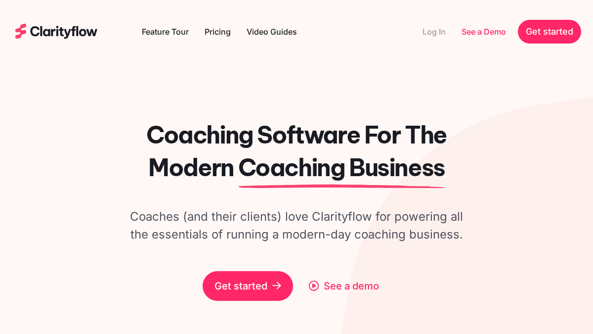 clarityflow.com 官网首页截图