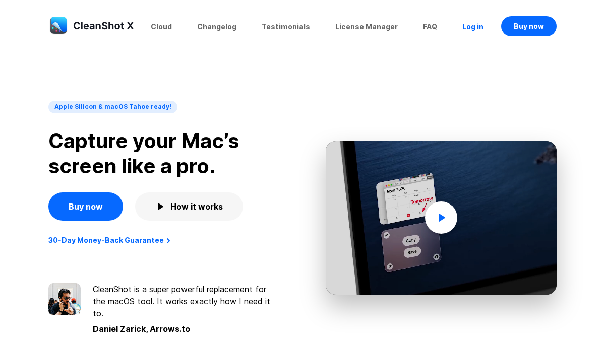 cleanshot.com 官网首页截图