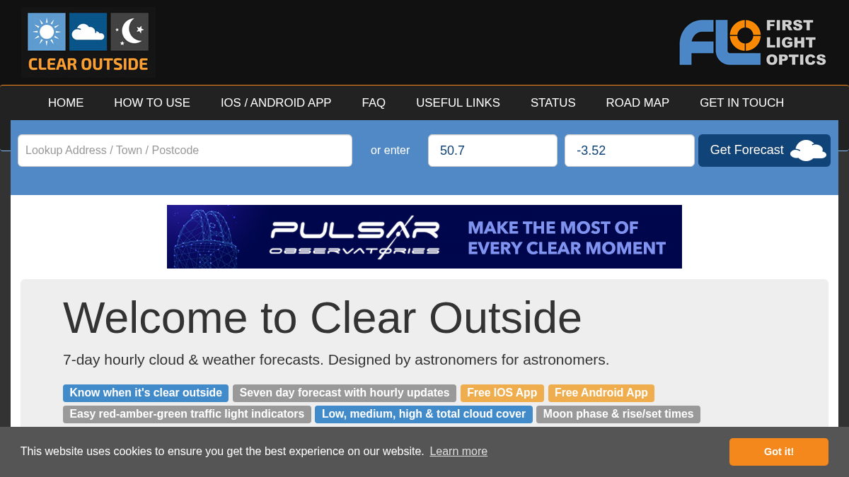 clearoutside.com 官网首页截图