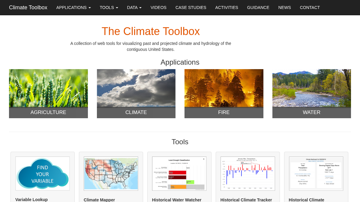 climatetoolbox.org 官网首页截图
