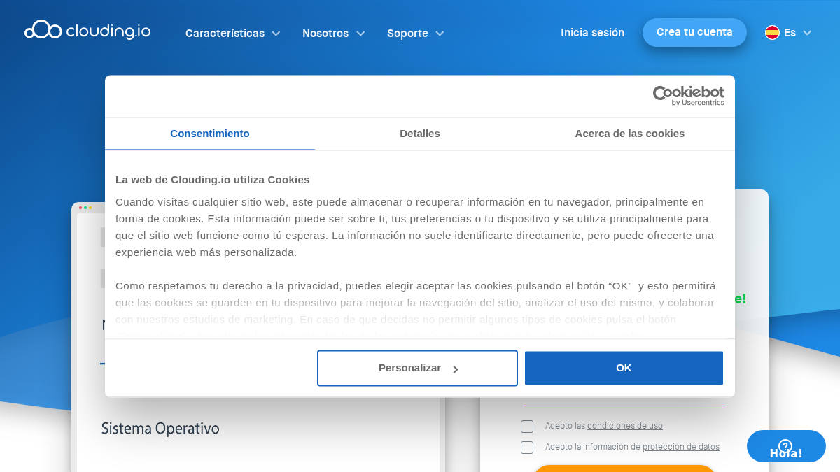clouding.io 官网首页截图
