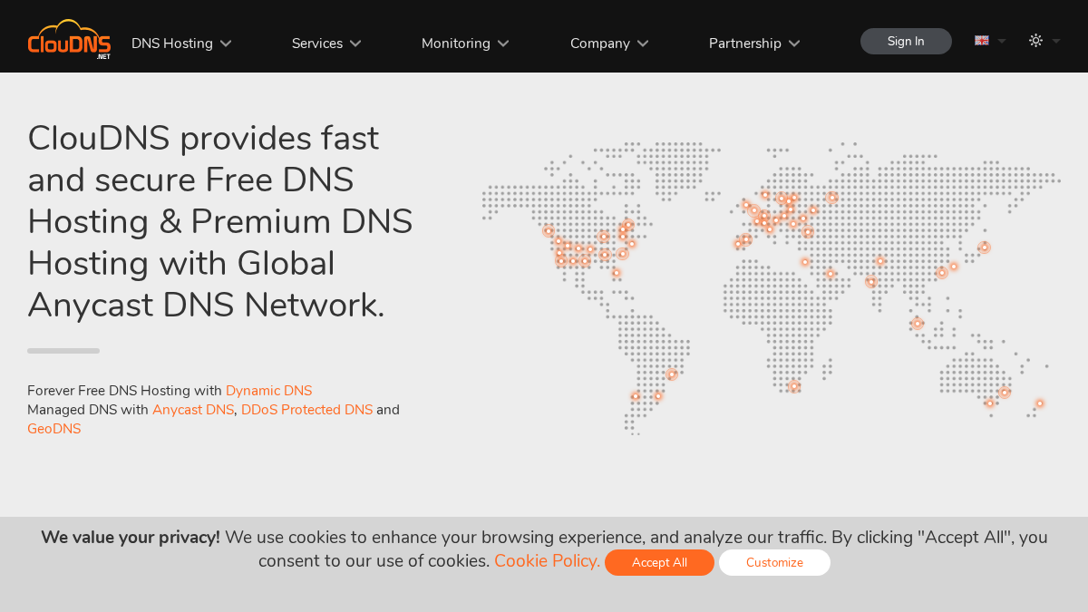 cloudns.net 官网首页截图