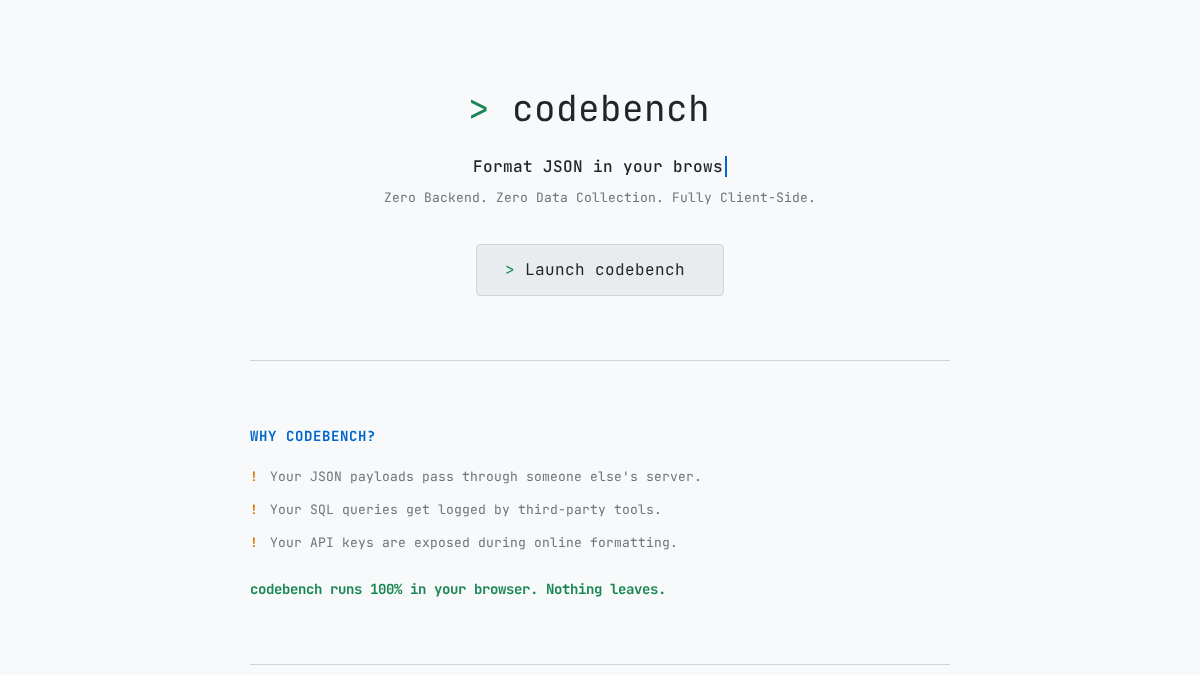codeben.ch 官网首页截图