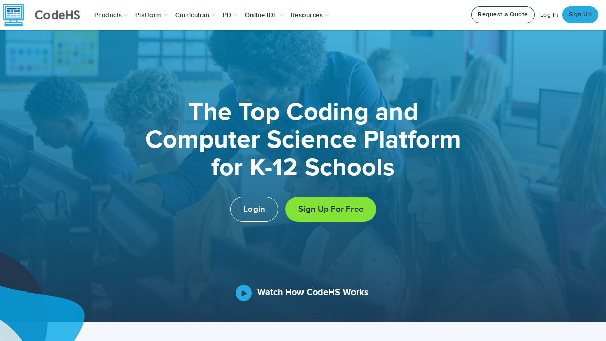 codehs.com 官网首页截图